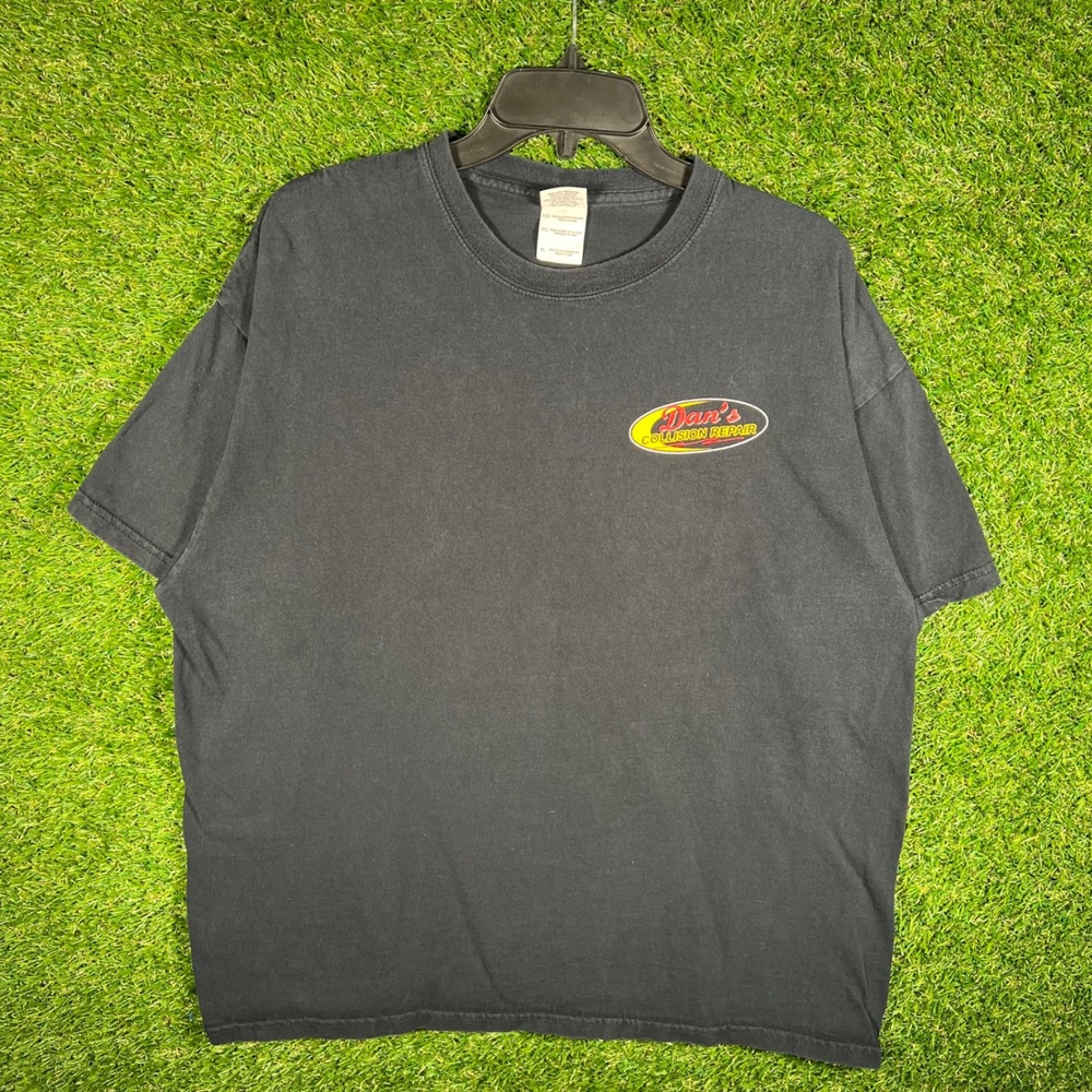 Gildan Mens XL‎ Black Graphic Tee Dans Collision Repair Colors Unleashed Truck